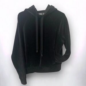 Zella Women's Black Ribbed Oversized Cowl Neck Hooded Pullover , Size XS